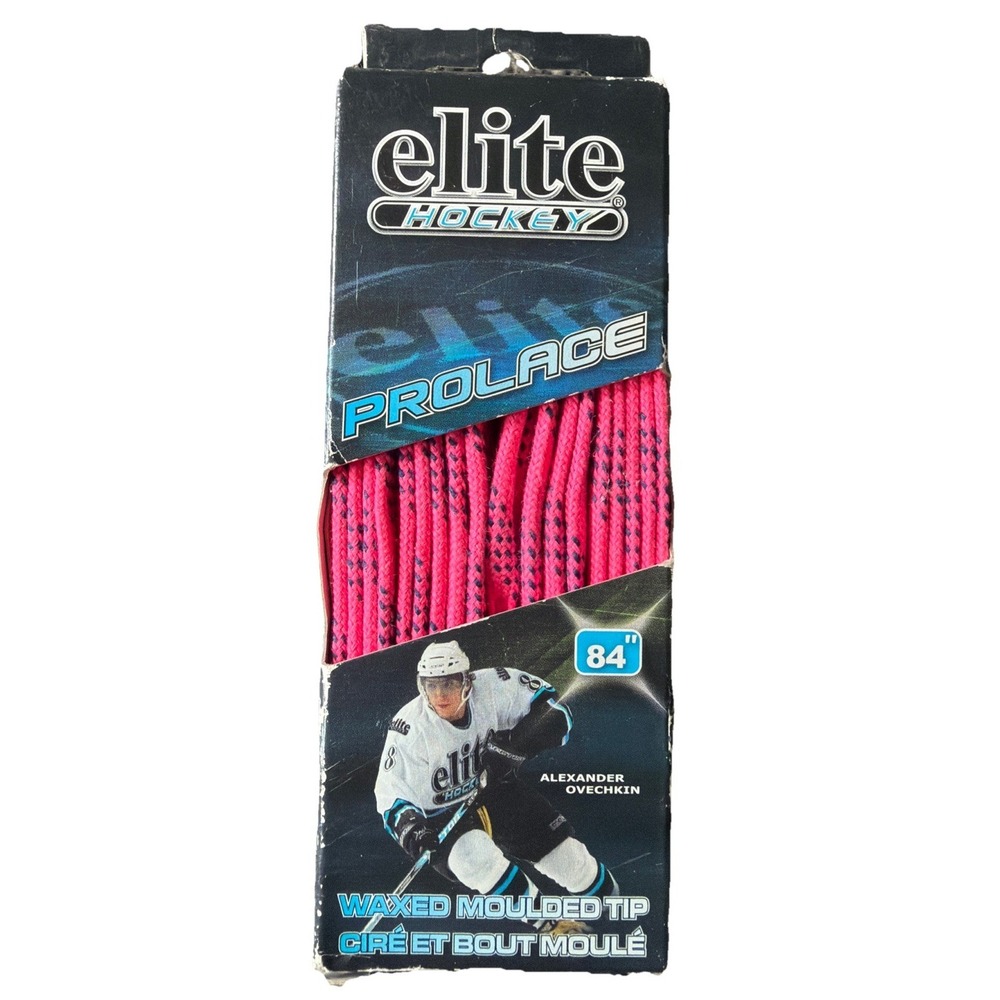 Elite Hockey Prolace Waxed Hockey Skate Laces Molded Tip | Wax Lace Hot Pink